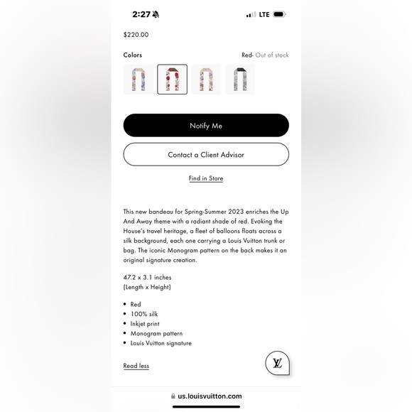 LV Up Up and Away Bandeau Sold out! - Picture 14 of 16